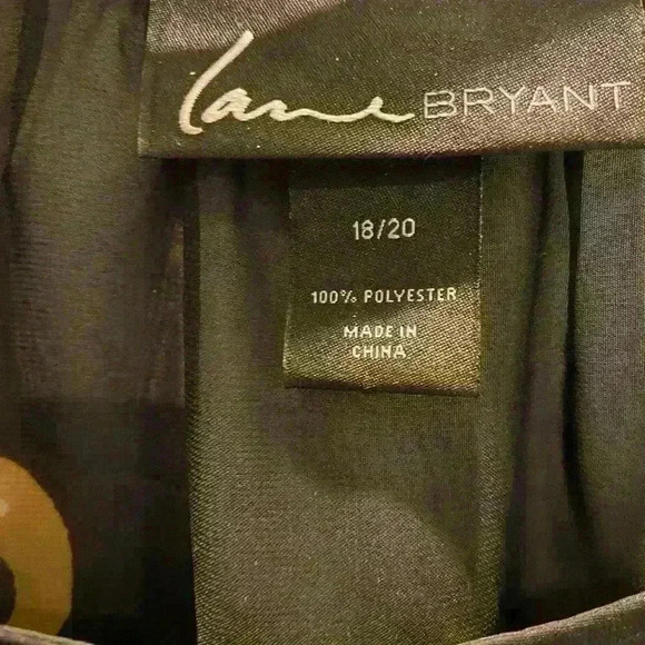 Lane Bryant Womens Sheer Blouse Size 18/20 Black Gold Peplum Hem Waist Tie - Picture 5 of 6